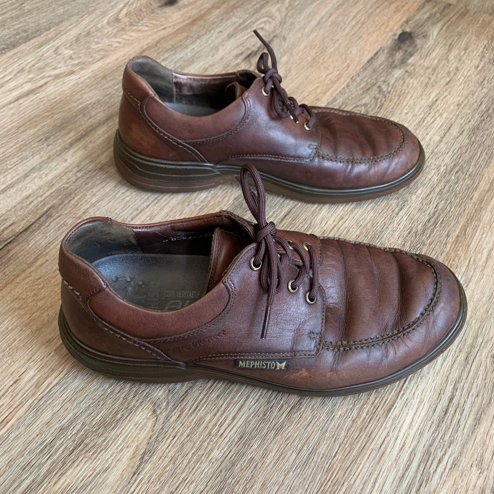 Mephisto Hydro Protect Mens Brown Leather Oxford Shoes US 8 EUR 7.5